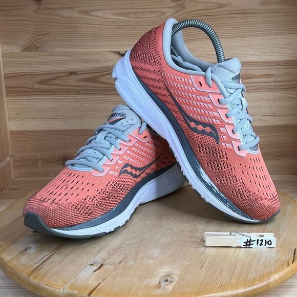 Saucony Ride 13 Orange & White Athletic Running Shoes Womens Size 8.4 - Picture 2 of 8